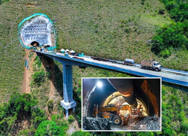 Vista aérea del Túnel de El Toyo. Adelante, obreros realizando trabajos en los socavones. FOTOS: Manuel Saldarriaga.