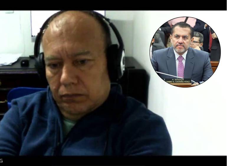 De izquierda a derecha, Juan Carlos Martínez, el hombre de confianza del fallecido senador Mario Alberto Castaño Pérez. Foto: captura de video
