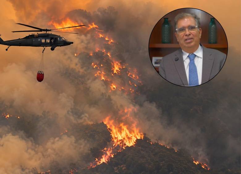 El ministro de Ambiente, Fabio Arjona informó que investigan las causas del incendio cerro de San Marcos en Villa de Leyva. Foto: captura de video