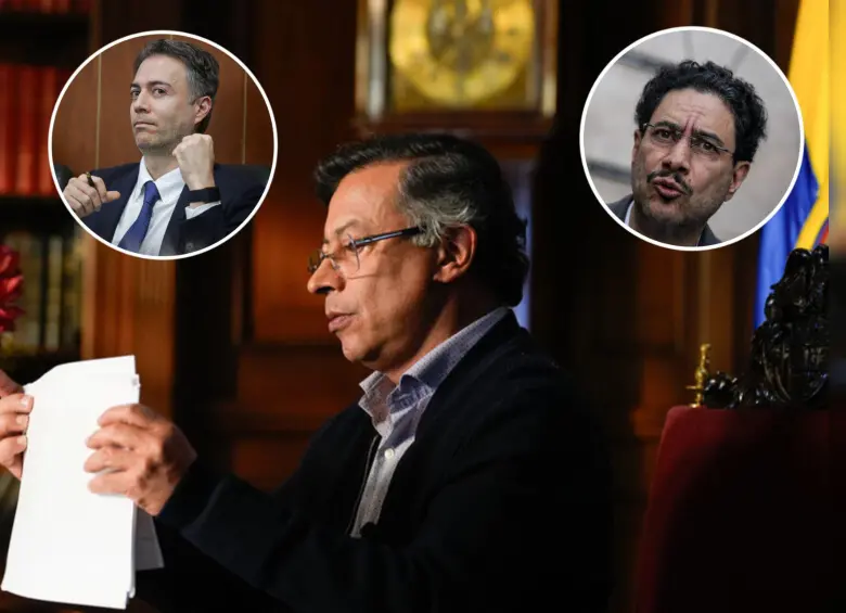 Daniel Quintero e Iván Cepeda buscan el visto bueno de Gustavo Petro para liderar las banderas del Pacto Histórico de cara a unas consultas presidenciales en marzo del año entrante. Fotos: Colprensa
