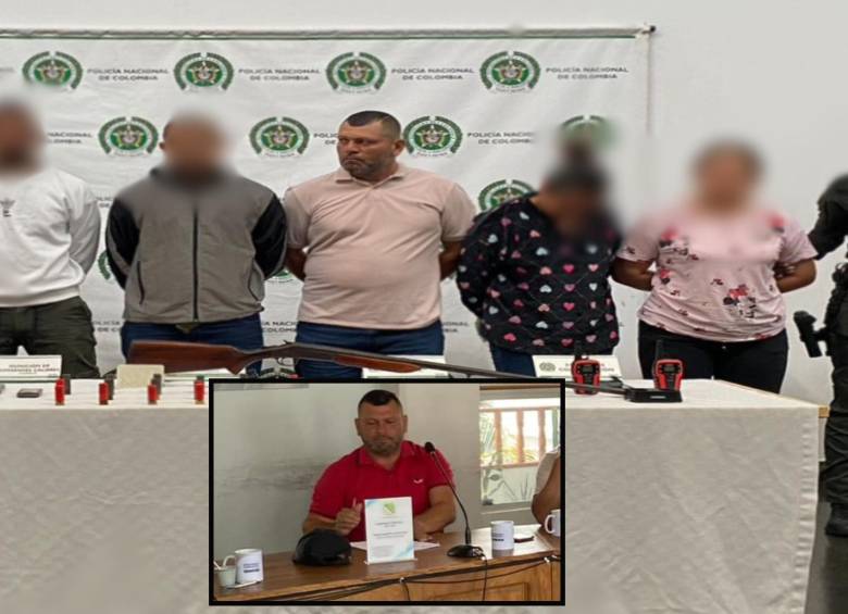 Arriba, el político Fabián López durante su detención. Abajo, el mismo corporado durante una de las sesiones del Concejo. Foto: Cortesía Policía Nacional e imagen tomada del Concejo de Ebéjico