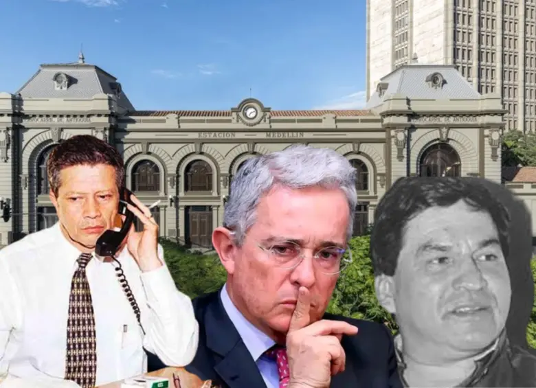 A la izquierda, Eduardo Umaña. En el medio, Álvaro Uribe Vélez. A la izquierda, Jesús María Valle. FOTOS: Concejo de Medellín, Tribunal de Medellín y cortesía Verdad abierta