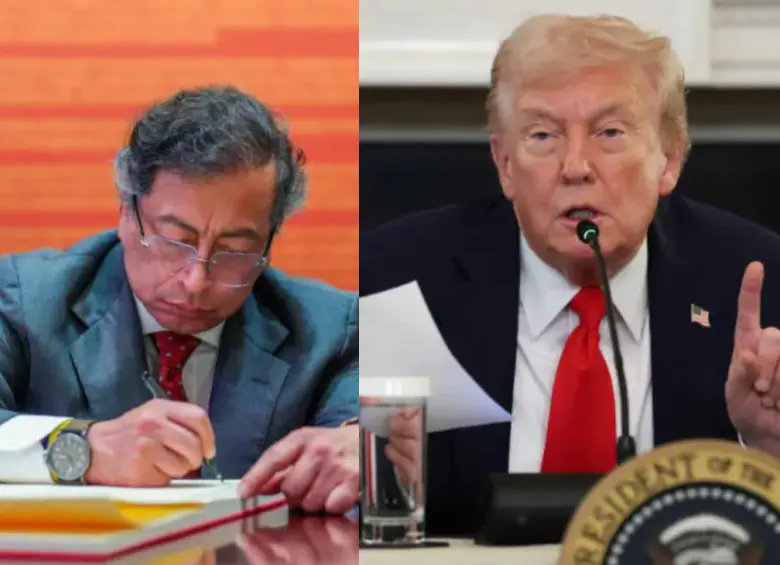 El presidente Gustavo Petro respondió a las acusaciones del presidente de Estados Unidos, Donald Trump tras acusarlo de promover el narcotráfico en Colombia. FOTO: presidencia, AFP. 
