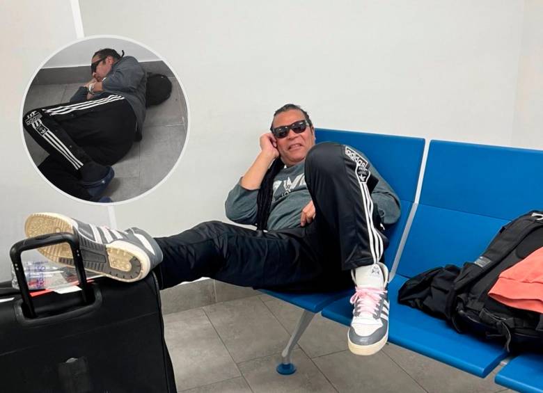 El cantante cubano pasó la noche en una sala del aeropuerto Rafael Núñez de Cartagena. FOTOS: Tomadas de Instagram @amaurymusica 