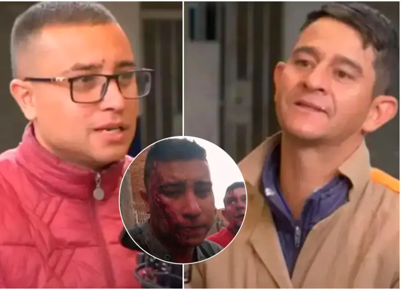 Jorge Andrés y Luis Fernando Carmona, hermanos condenados por el homicidio de un taxista en Bogotá en 2019. FOTO: Capturas de video y archivo Colprensa