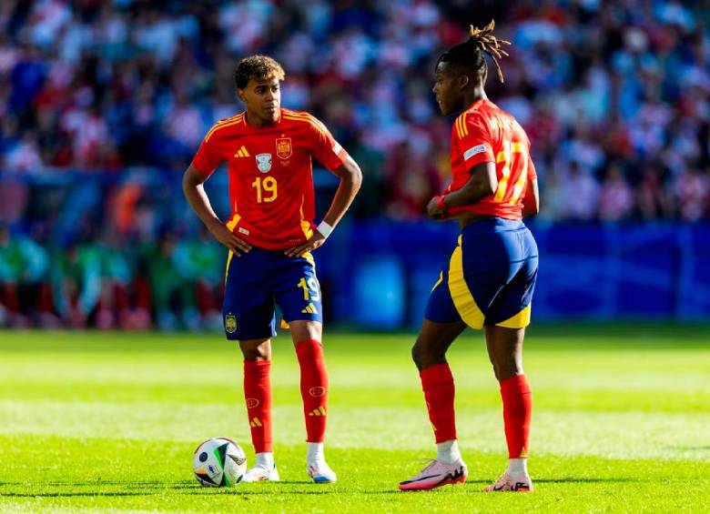 Lamine Yamal y Nico Williams, dos de las nuevas figuras de España que esperan recuperarse para estar en optimas condiciones para el Mundial. FOTO AFP