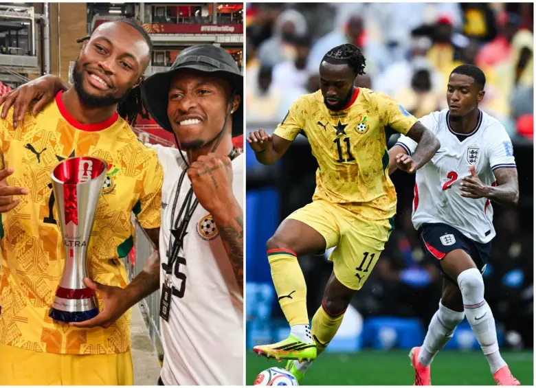 Semenyo, número 11 de Ghana, es una de las principales figuras del equipo. FOTO: Tomada de redes sociales @GhanaBlackstars y @antoinesemenyo
