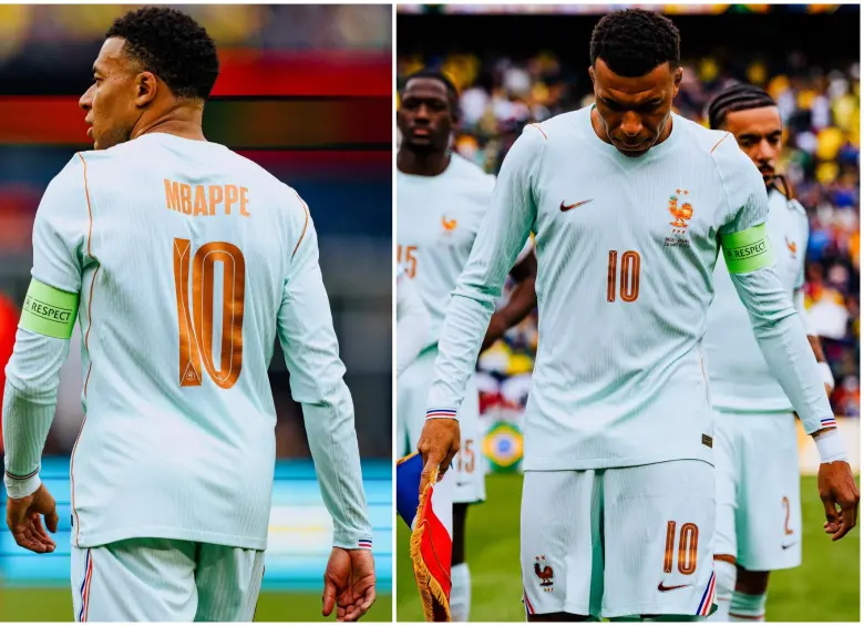 El delantero francés de 27 años abrió el marcador ante Brasil en la victoria 2-1. FOTO: Tomada de redes sociales @KMbappe