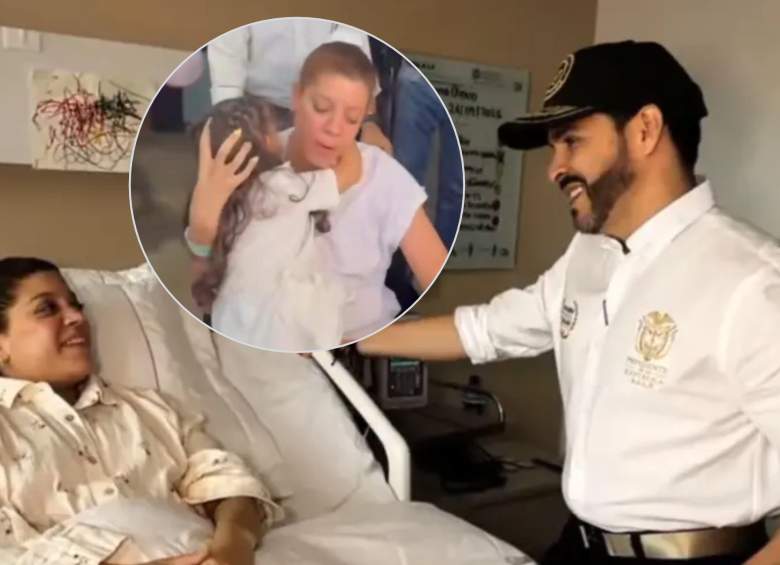 Stephany Echavarría recibió a su hija en brazos a la salida de la Fundación Valle de Lili, en Cali. Foto: Captura de video Presidencia y @noticieronoti5