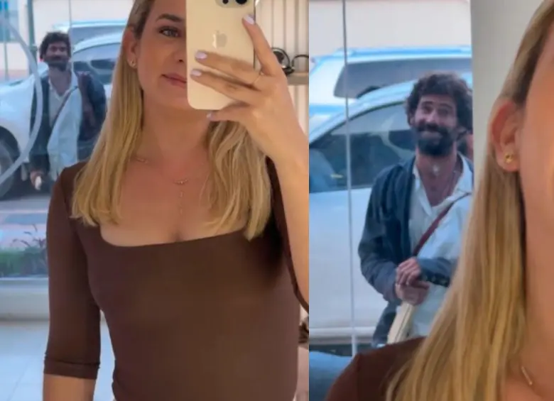 Amy Solano estaba grabando un video para sus redes sociales con el fin de mostrar cómo se usaba un pantalón de una de sus tiendas, sin embargo, el hombre que saludó por la ventana, fue identificado desde Colombia como Diego Londoño. Foto: Captura de video TikTok @amysolanogutierrez