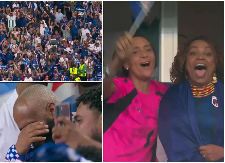 Los hinchas, jugadores y familiares de los jugadores presentes en el partido celebraron con toda la euforia tras conocer que clasificaron a 16avos del Mundial de Norteamérica 2026. FOTO: Captura de video de redes sociales de ESPN