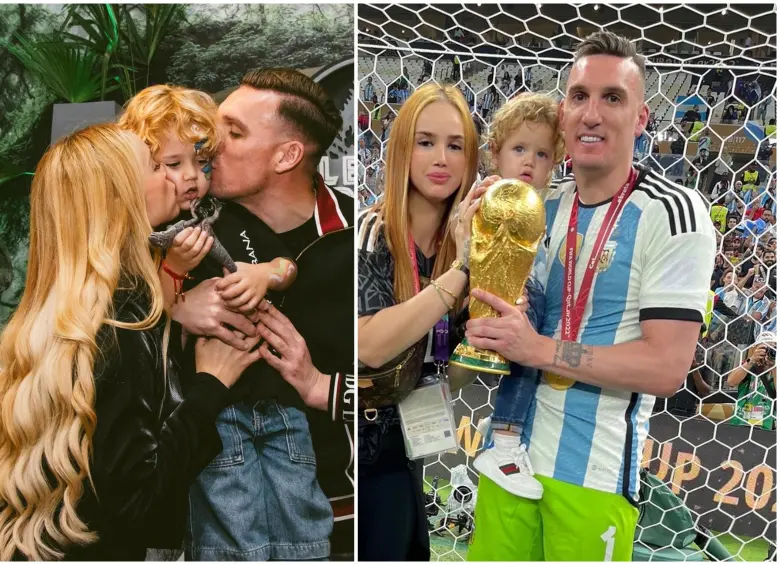 Daniela Rendón Alzate, Franco Armani y su hijo. FOTO: Tomada de las redes sociales de @dafarendon