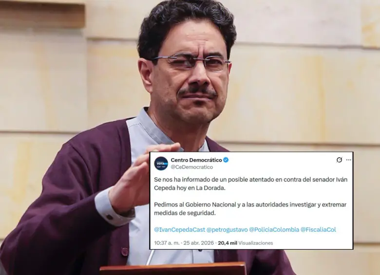Centro Democrático alertó sobre las amenazas en contra de Iván Cepeda a través de su cuenta de X. Fotos: Colprensa y @CeDemocratico