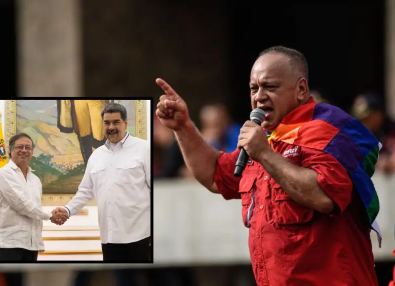 Diosdado Cabello se pronunció en defensa de Nicolás Maduro y en su intervención agradeció a Gustavo Petro. Fotos: Getty y Colprensa