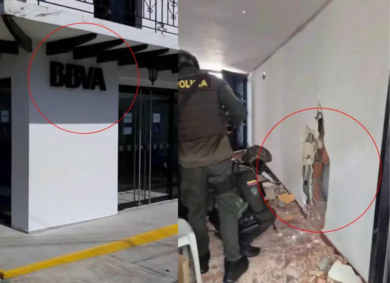 Así fue el robo millonario en el BBVA de Caloto: modalidad topo y boquete en pared. Foto: redes sociales 