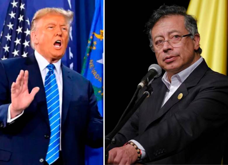 Las relaciones entre Donald Trump y Gustavo Petro han sido tortuosas. Fotos. Getty y Europa Press.