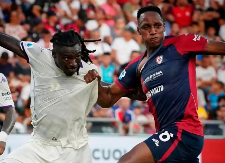 El partido tuvo un duelo constante entre Mina y Kean. Foto: Tomada de redes @yerrymina
