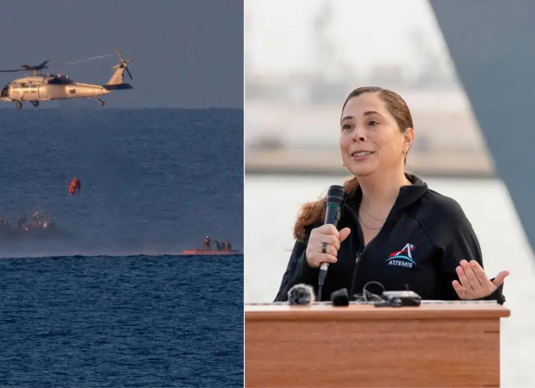 Asi fueron las maniobras de extracción de los astronautas al salir de la cápsula. Liliana Villareal, a la derecha, dirigió toda esta operación. FOTOS Cortesía Nasa / Joel Kowsky / Isaac Watson