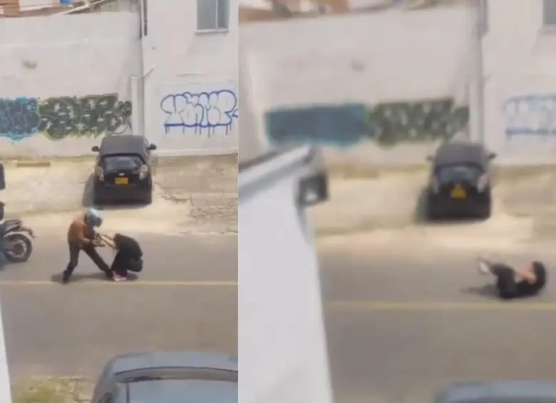 Así fue el robo a la mujer, quien acababa de retirar. FOTO: CAPTURAS DE VIDEO.