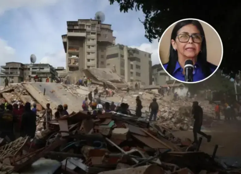 Venezolanos en las calles aseguran que el Gobierno no desplegó la ayuda necesaria tras el terremoto. La prensa internacional confrontó de frente a la encargada del régimen, Delcy Rodríguez. Foto: Getty.