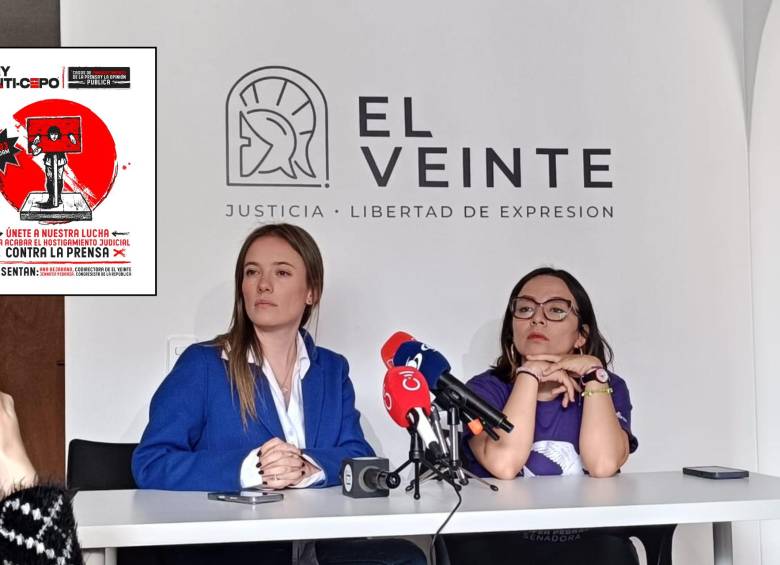 Desde el centro de Bogotá se realizó una rueda de prensa en la que se expuso a la opinión pública de este proyecto de ley. Foto: Laura Juliana López/El Veinte. 