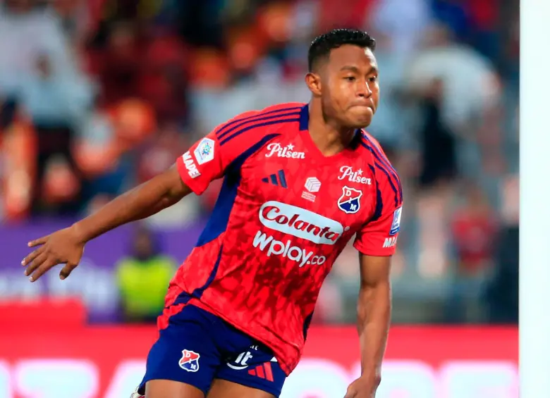 Léider Berrío anotó el segundo gol del Medellín para la victoria 2-0 ante Deportivo Pereira este lunes en el Atanasio Girardot. FOTO: Camilo Suárez