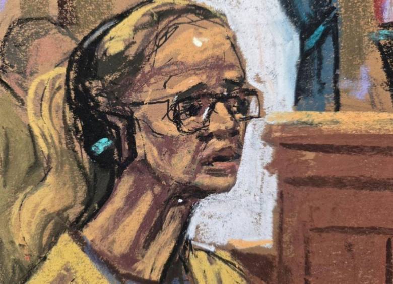 Cilia Flores, esposa de Nicolás Maduro, en la audiencia por presunta conspiración para tortura. Foto: ilustración de Jane Rosenberg tomada de X @NotiExpressColo
