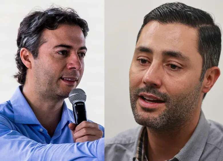 El exalcalde Daniel Quintero y el concejal de Medellín Sebastián López tienen una pelea casada desde hace años, cuando Quintero estaba en La Alpujarra. Fotos: EL COLOMBIANO