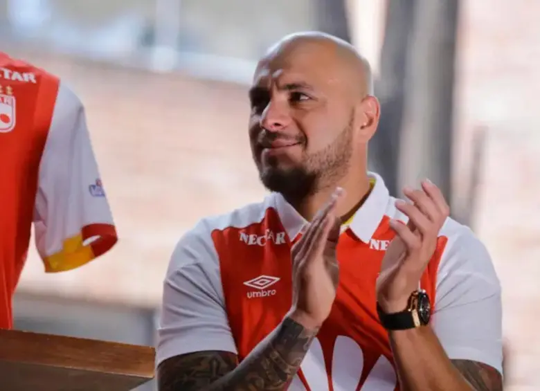 El futbolista argentino Omar Pérez fue figura con Independiente Santa Fe. Con ese club ganó la Copa Sudamericana del 2015. Foto: Colprensa