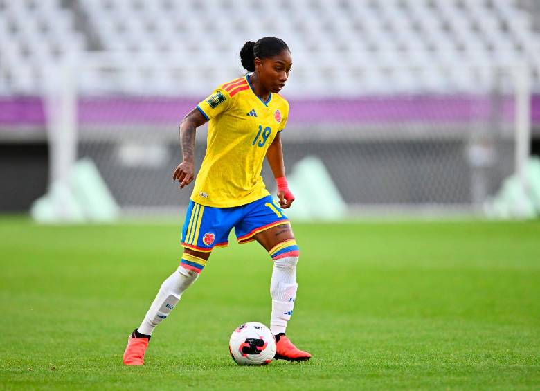 Sintia Cabezas, delantera de la Selección Colombia Sub-20 que participa en el Mundial de Polonia. FOTO GETTY