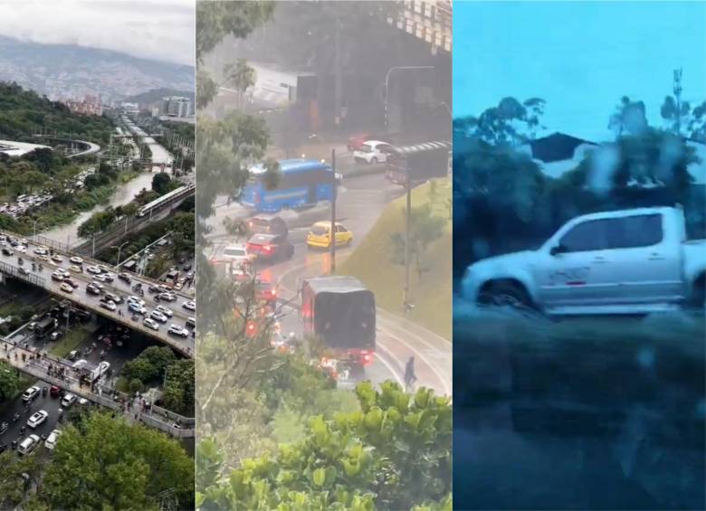 Imágenes del aguacero que cae este lunes 5 de octubre en la ciudad. FOTO capturas de video