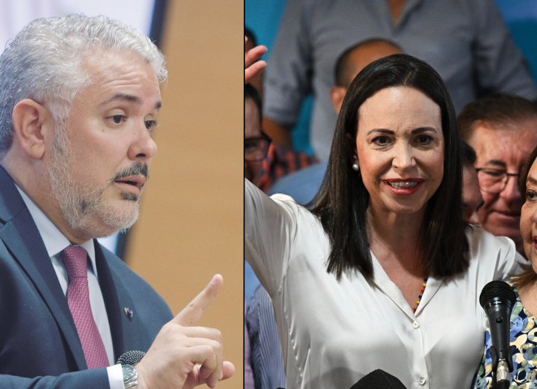 Iván Duque alertó sobre los impedimentos sobre Maria Corina Machado por parte del gobierno de Venezuela para las elecciones presidenciales. FOTO: COLPRENSA | AFP