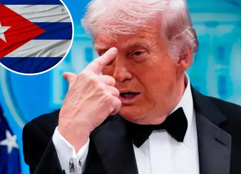 Donald Trump y la bandera de Cuba. Foto: Getty