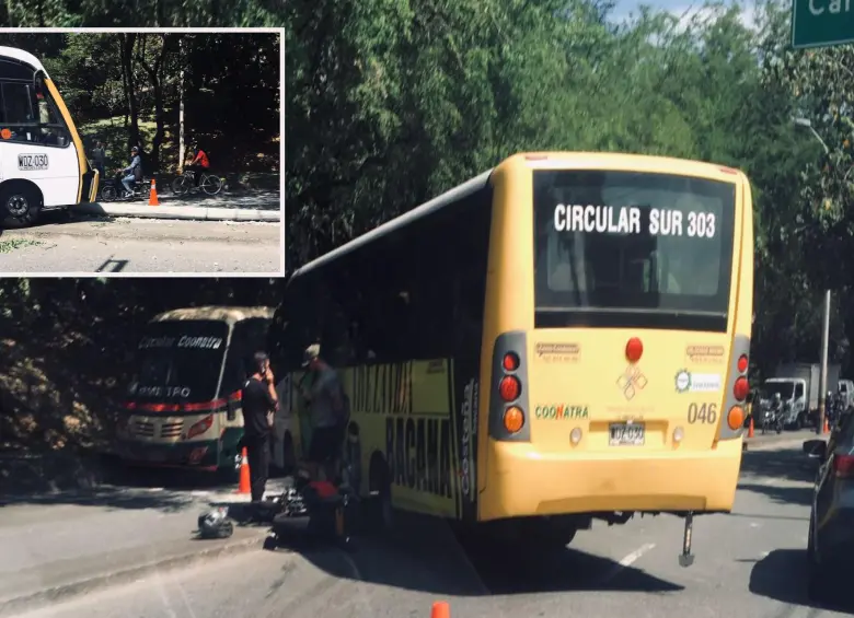Imágenes del incidente vial que se dio en el occidente de Medellín. FOTO: Cortesía