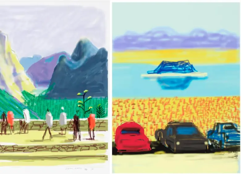 Estas son dos de las 20 obras que hizo David Hockney en iPad. FOTOS Cortesía