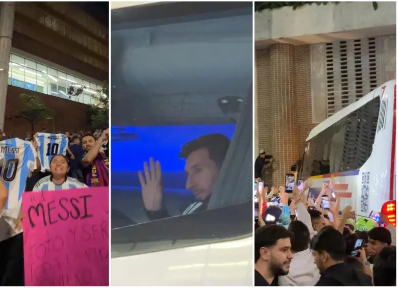 Algunas imágenes de la llegada de Lionel Messi al hotel en Medellín para el partido vs. Atlético Nacional. FOTO: Juan Pablo Álvarez Muñoz