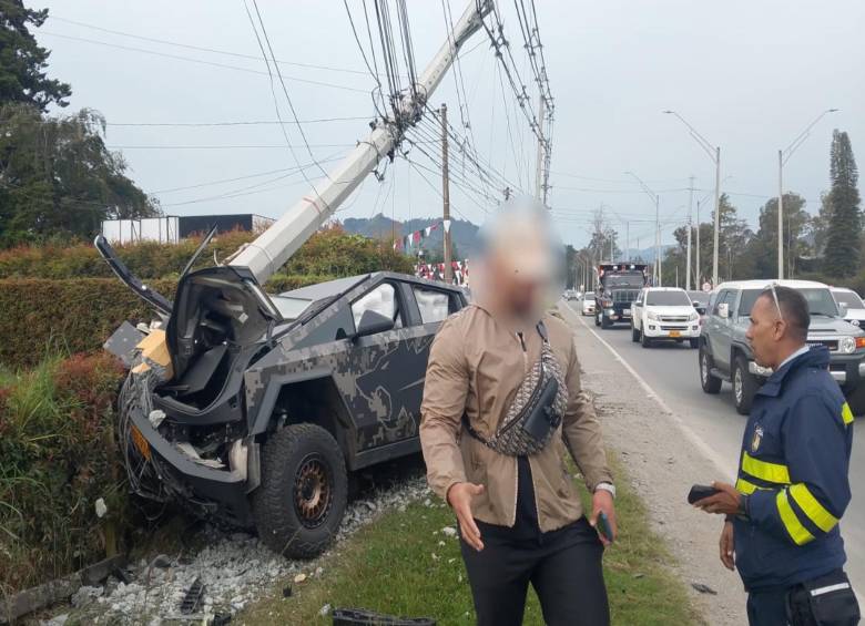 El incidente se presentó en el concurrido sector de Llanogrande, en Rionegro.FOTO: Cortesía Alcaldía de Rionegro