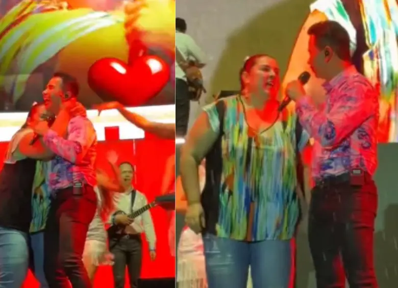 Momento viral durante el concierto de Jhonny Rivera. FOTO: captura de video. 