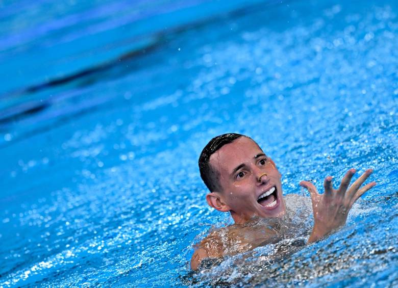 Gustavo Sánchez, quien ya ganó bronce en el solo técnico, está en la final del solo libre. Espera alcanzar un lugar del podio. FOTO AFP