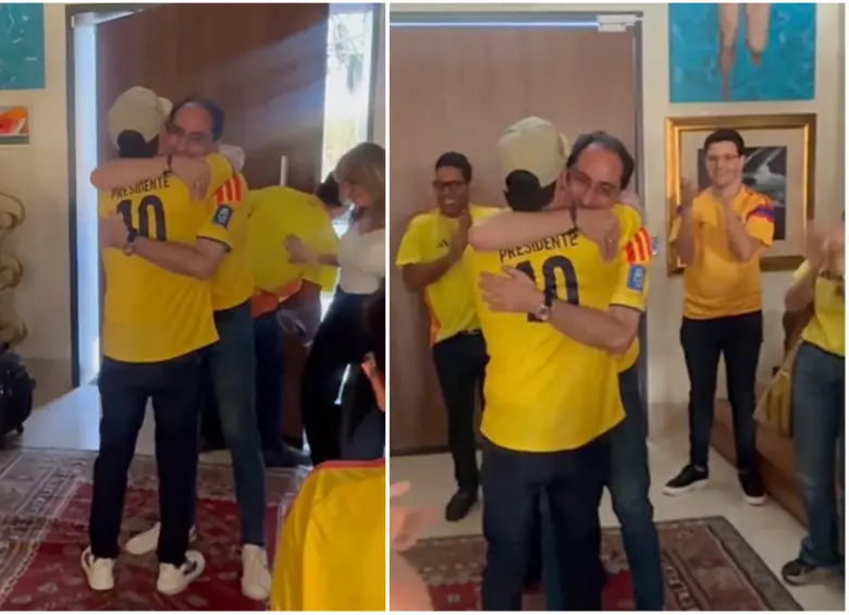 Abelardo y José Manuel luego de la primera vuelta presidencial. FOTO: Captura de video de redes sociales @jmrestrepoa