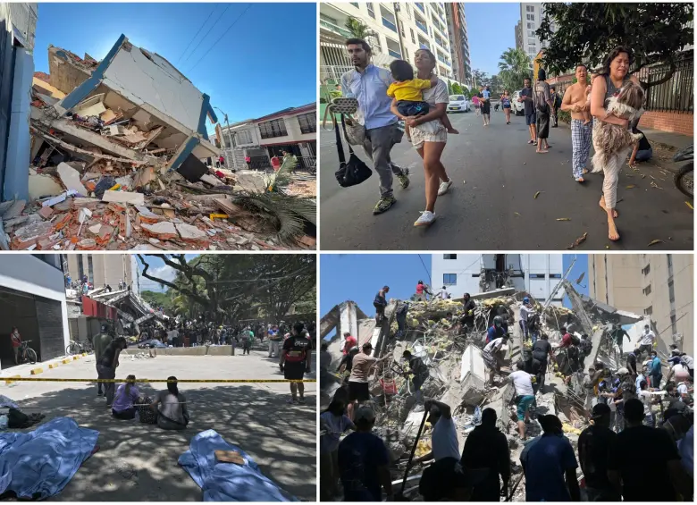 Algunos de los destrozos por el terremoto en diferentes partes de Colombia. FOTO: AFP y Colprensa