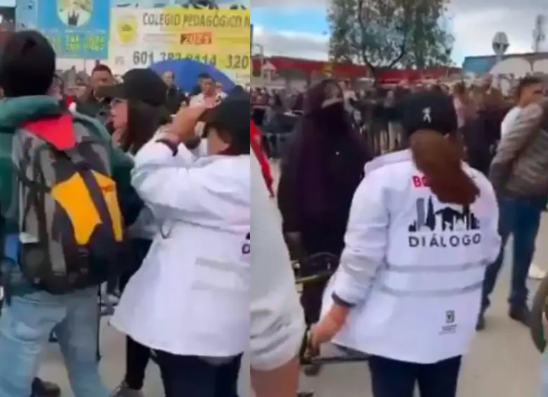 Los ciudadanos pedían que no se bloqueara la vía para poder ir a estudiar, trabajar y citas médicas. FOTO: Captura de video redes sociales