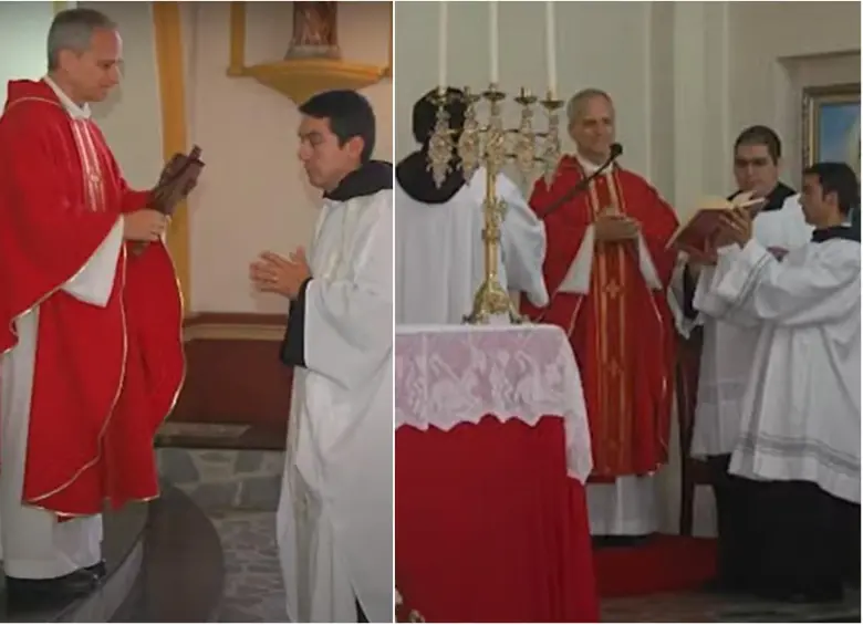 El ahora papa León XIV cuando presidio una eucaristía en Medellín. FOTO: CORTESÍA