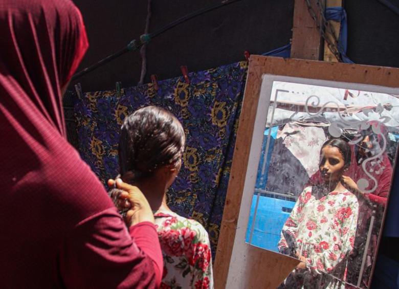 Las mujeres y niñas no tienen acceso a productos de higiene ni agua potable en Gaza. Foto: Naciones Unidas.