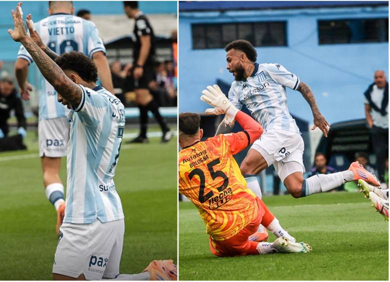 Duván Vergara en otros partidos con Racing. FOTO: Tomada de redes sociales @RacingClub