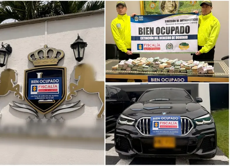 Algunos de los bienes incautados por las autoridades. FOTO: Fiscalía General de la Nación