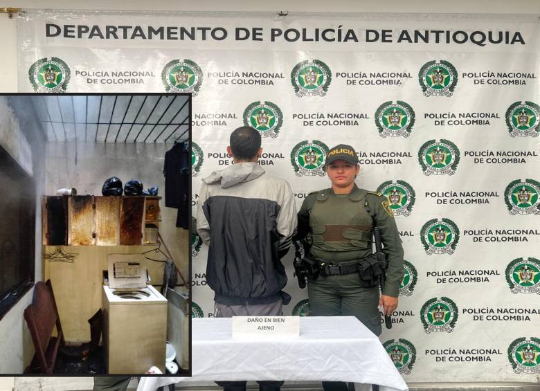 Así quedó la casa luego del conato de incendio producido por el hombre que fue capturado. FOTO: Cortesía