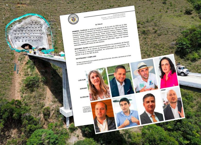 El Consejo de Estado ratificó la investidura de los congresistas demandados por haber donado a la vaca por las vías de Antioquia en 2024. Fotos: Manuel Saldarriaga, Cámara de Representantes y Consejo de Estado