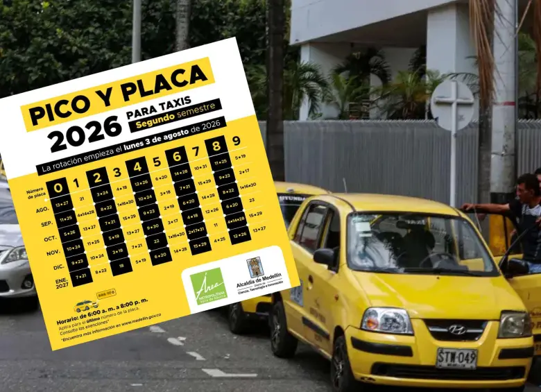 Movilidad en Medellín, rotación de pico y placa en taxis. Foto: Manuel Saldarriaga