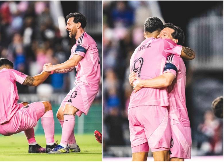 Lionel Messi celebrando su más reciente gol con Inter Miami. FOTO: REDES SOCIALES INTER DE MIAMI